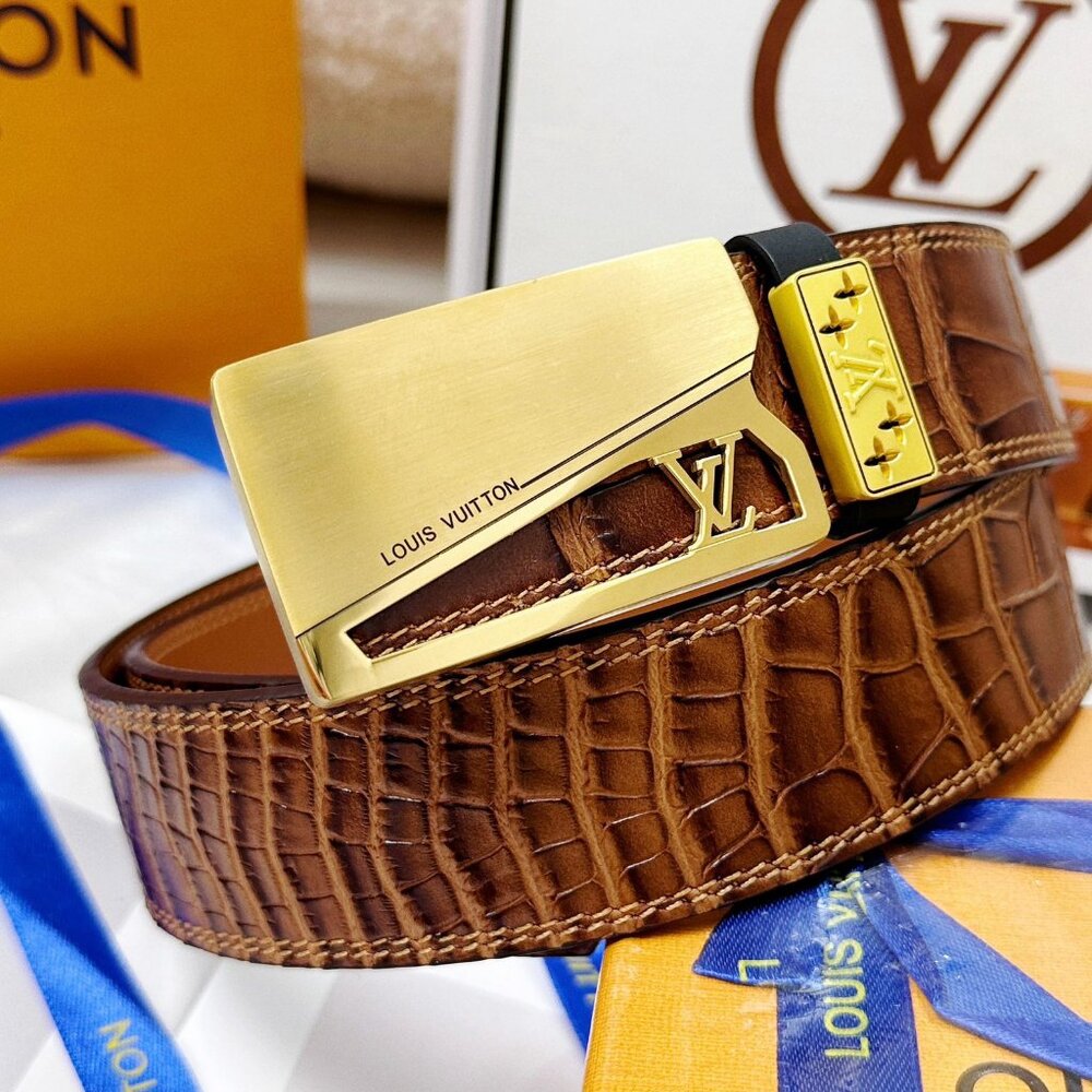 Louis Vuitton belt crocodile leather for men and women